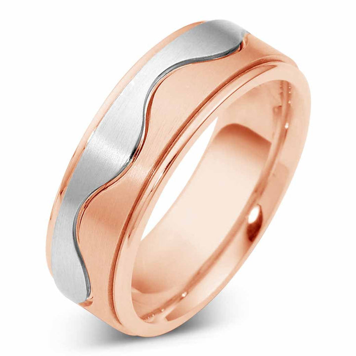 Men's Two Tone Gold 6mm Wide Wedding Band - 1795