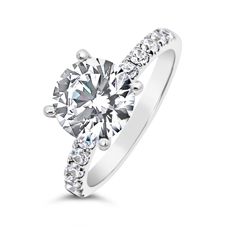 Half Way Set One Piece Casting Pave Diamond Engagement Ring