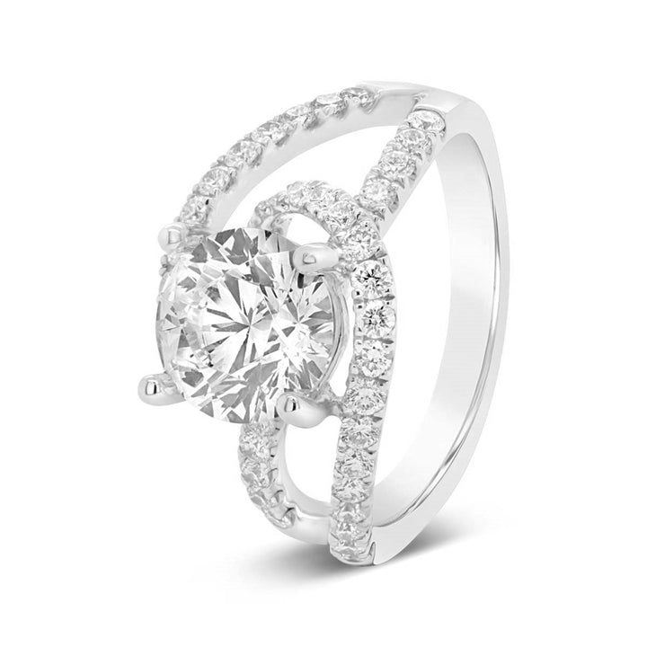 Cross Over Diamond Engagement Ring - GR9834