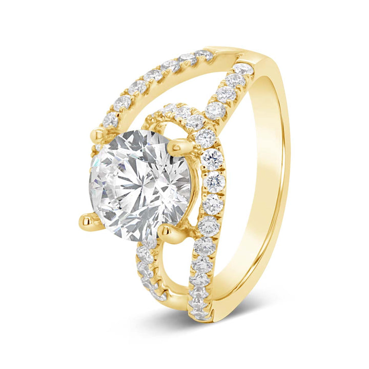 Cross Over Diamond Engagement Ring - GR9834