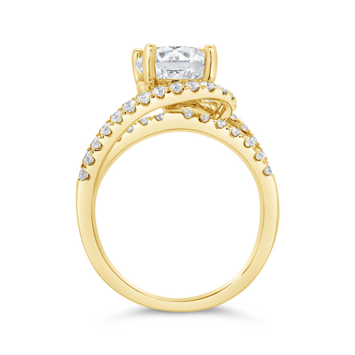 Cross Over Diamond Engagement Ring - GR9834