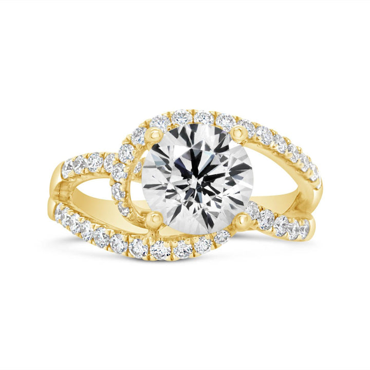Cross Over Diamond Engagement Ring - GR9834