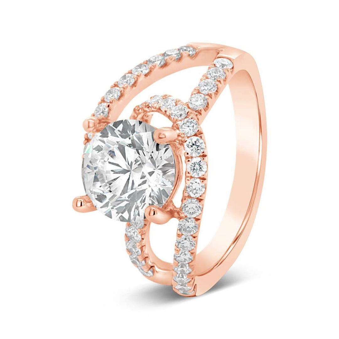 Cross Over Diamond Engagement Ring - GR9834