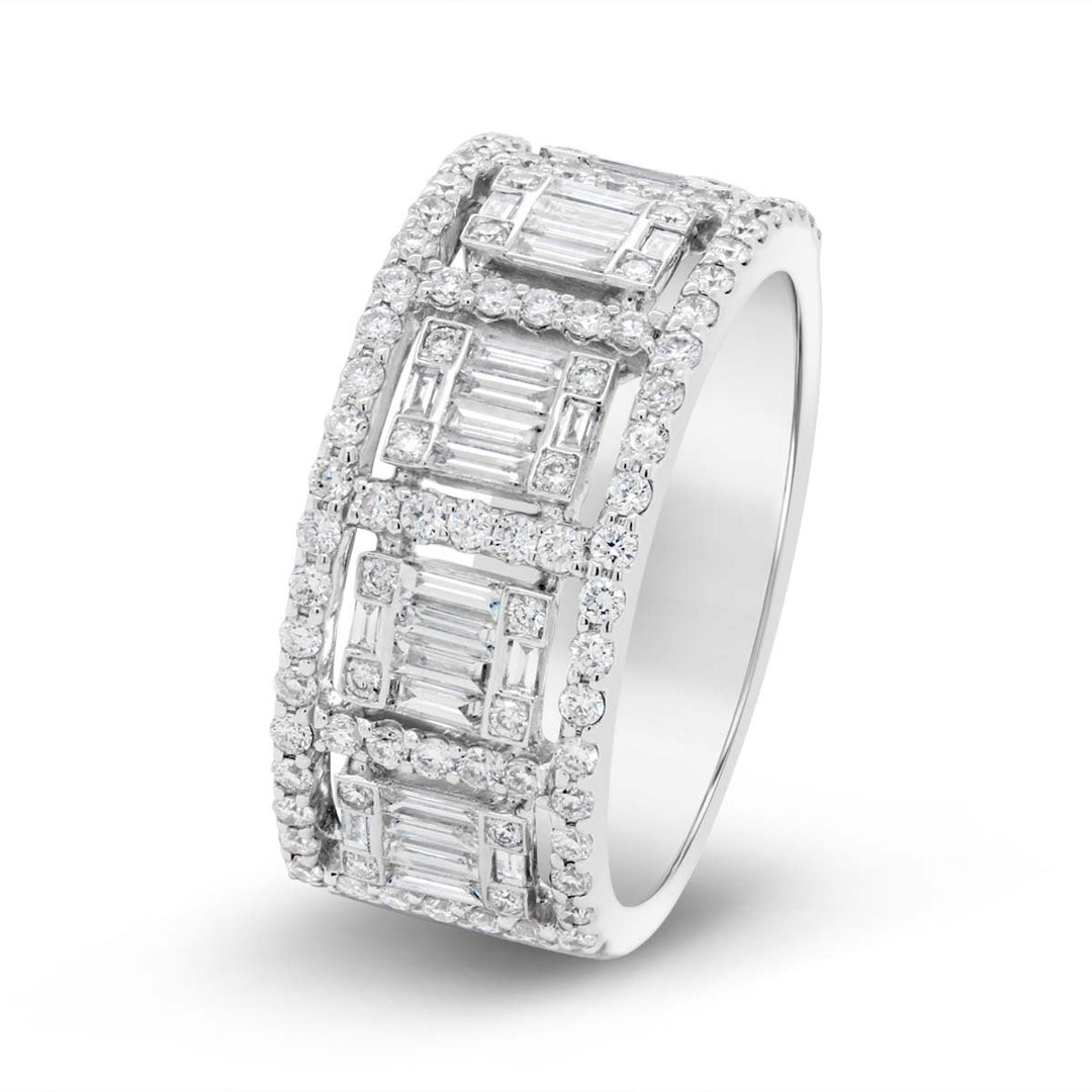 White Gold Wide Diamond Cocktail Ring - RN4368WW2 - The Diamond Guys