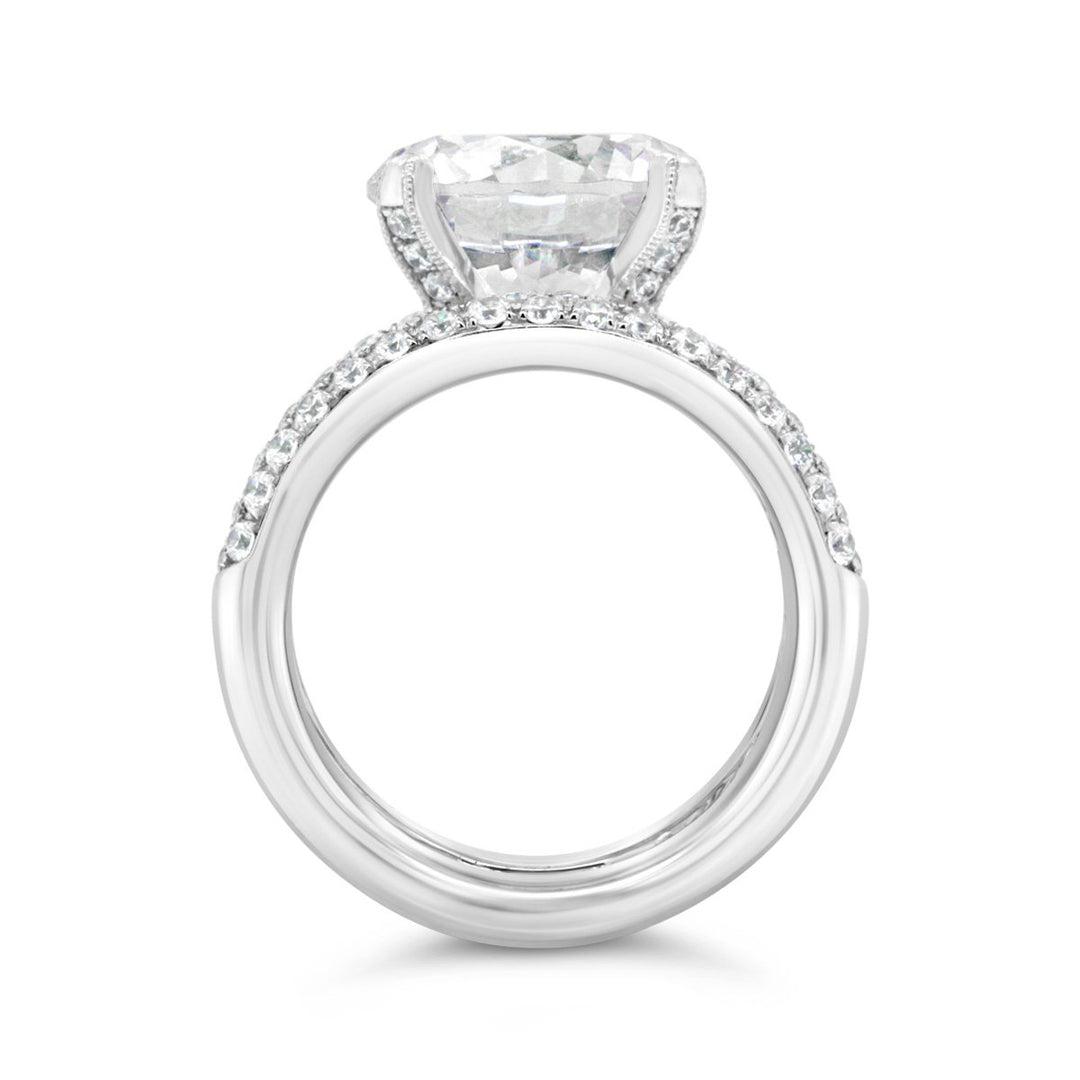 Wide Band Diamond Engagement Ring - YJC3543R