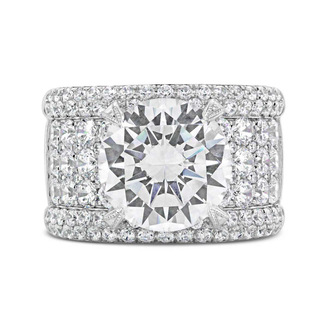 Wide Band Diamond Engagement Ring - YJC3543R