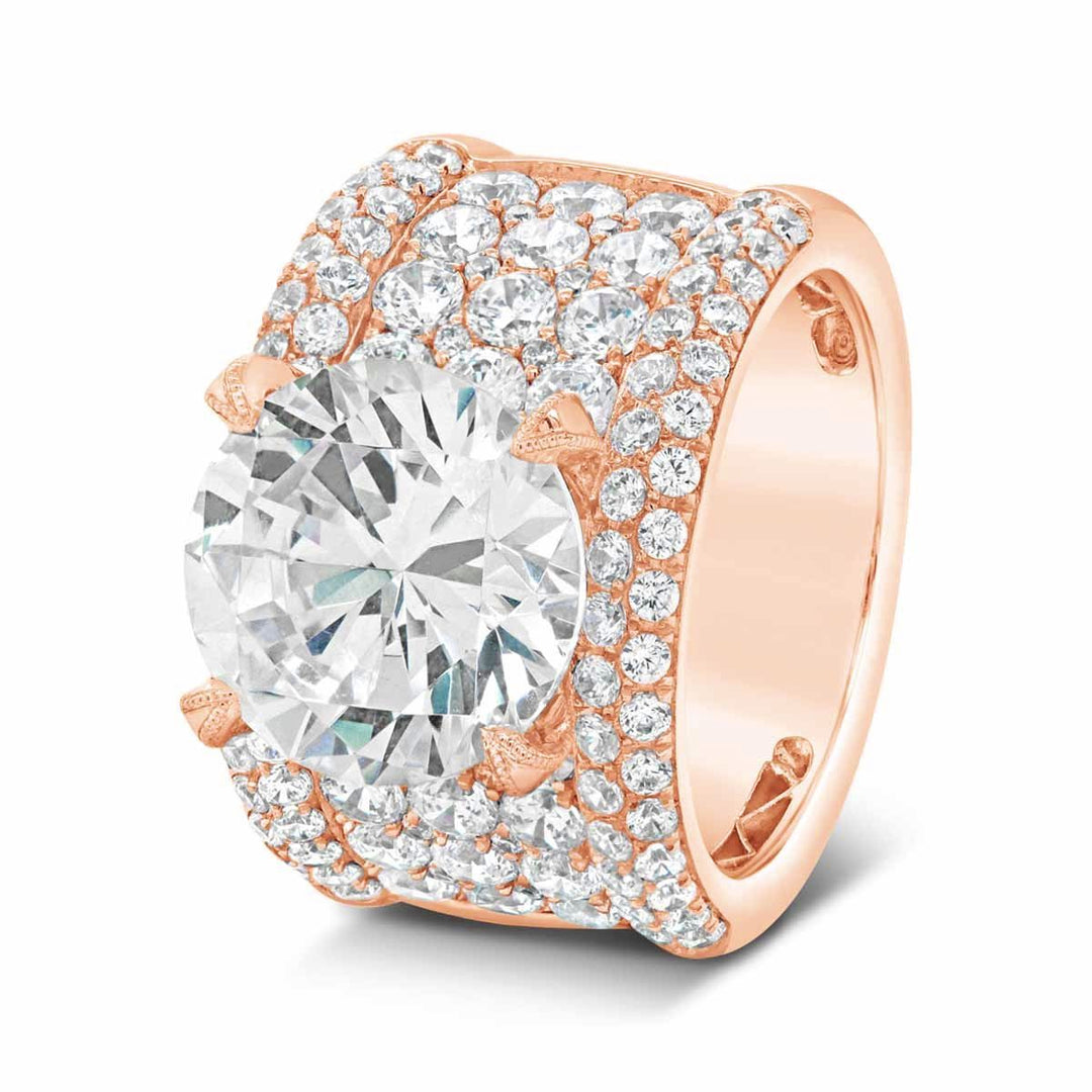 Wide Band Diamond Engagement Ring - YJC3543R