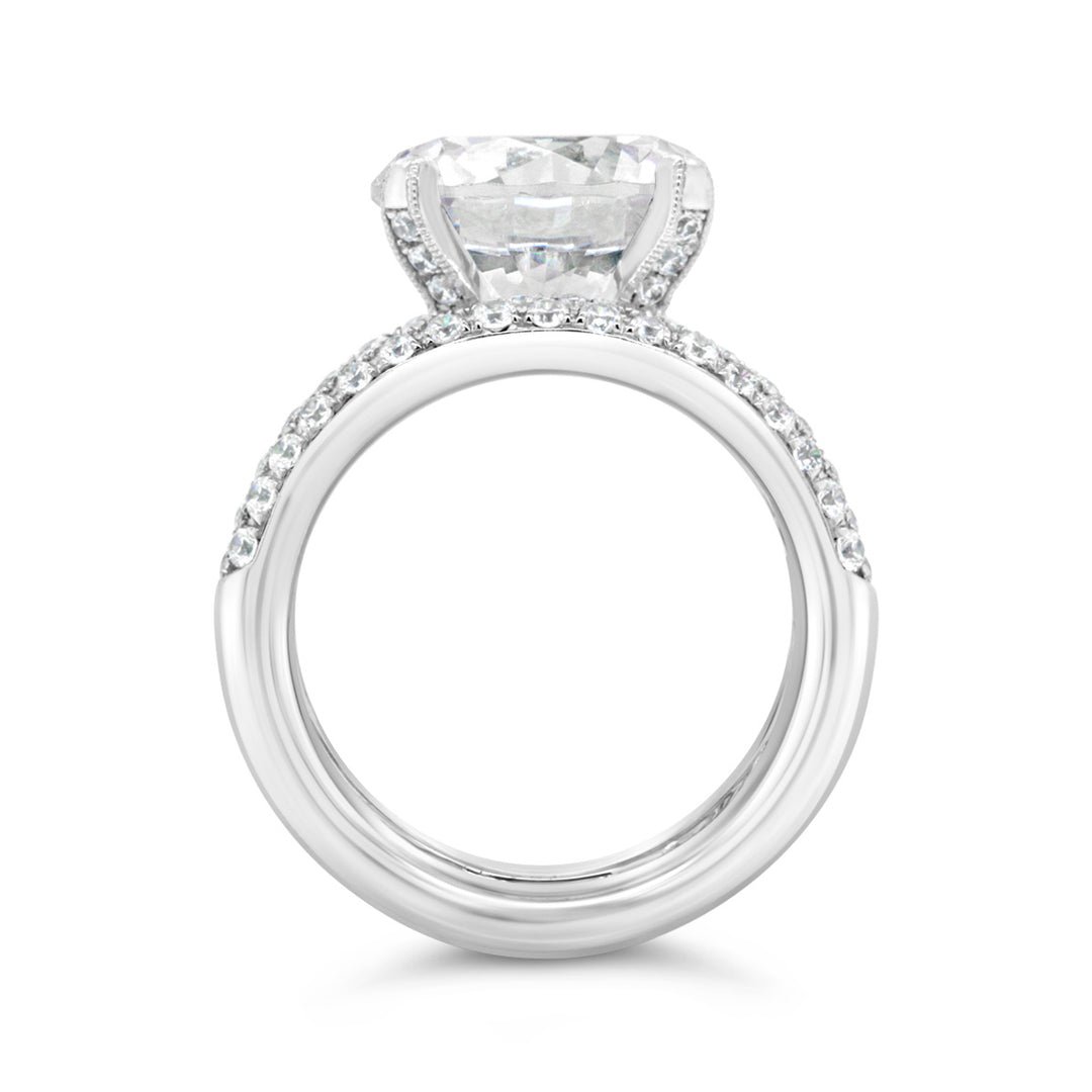 Wide Band Diamond Engagement Ring - YJC3543R
