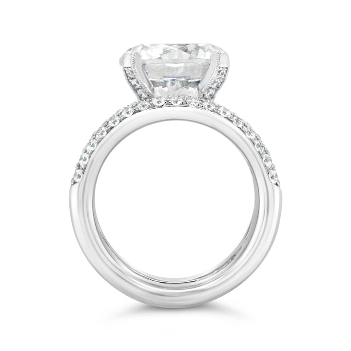 Wide Band Diamond Engagement Ring - YJC3543R