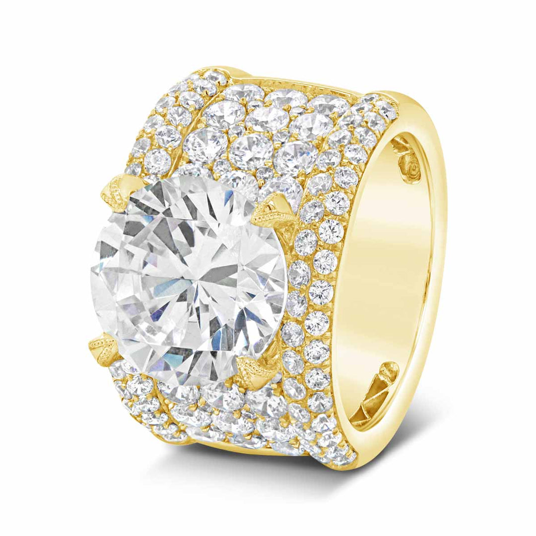 Wide Band Diamond Engagement Ring - YJC3543R