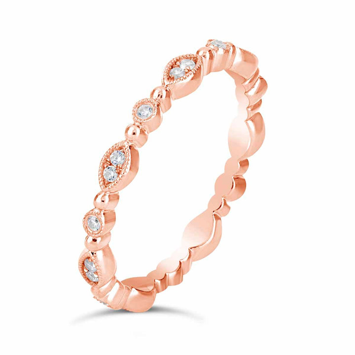 Vintage Inspired Diamond Band - YJA3223R - The Diamond Guys