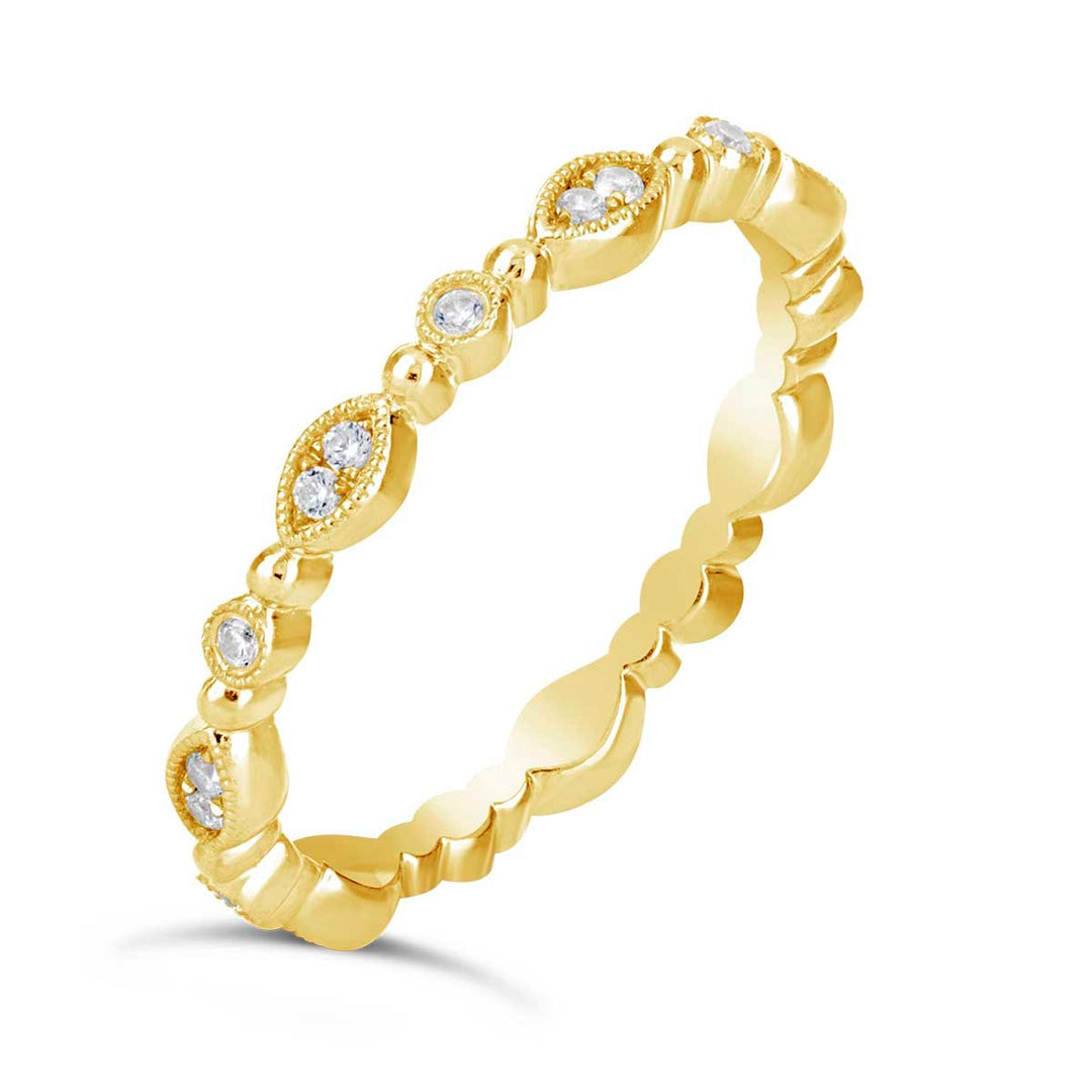 Vintage Inspired Diamond Band - YJA3223R - The Diamond Guys