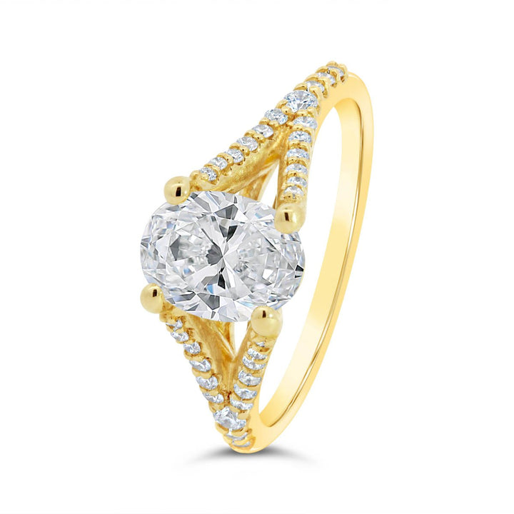 Split Shank Diamond Engagement Ring - 122987-OV