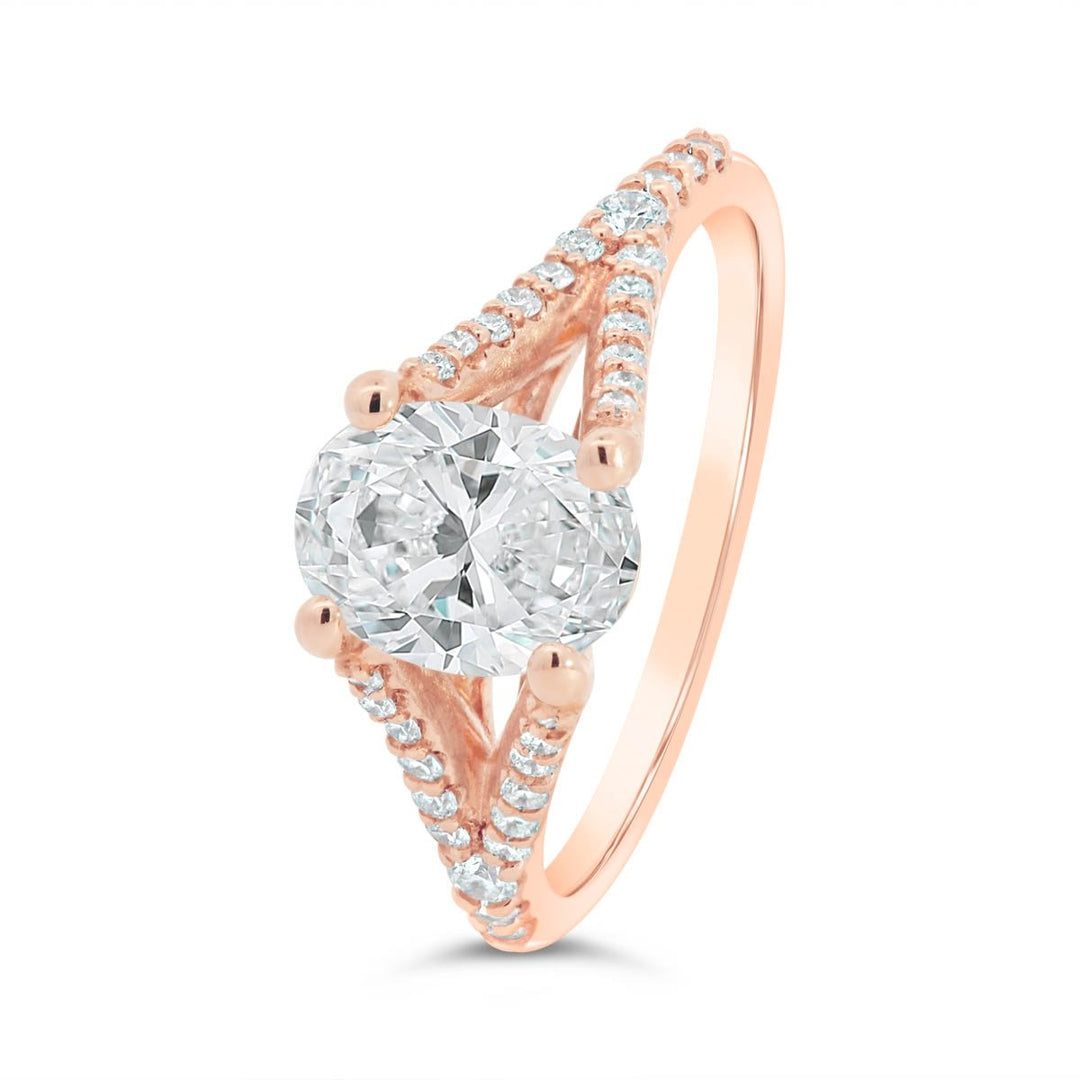 Split Shank Diamond Engagement Ring - 122987-OV