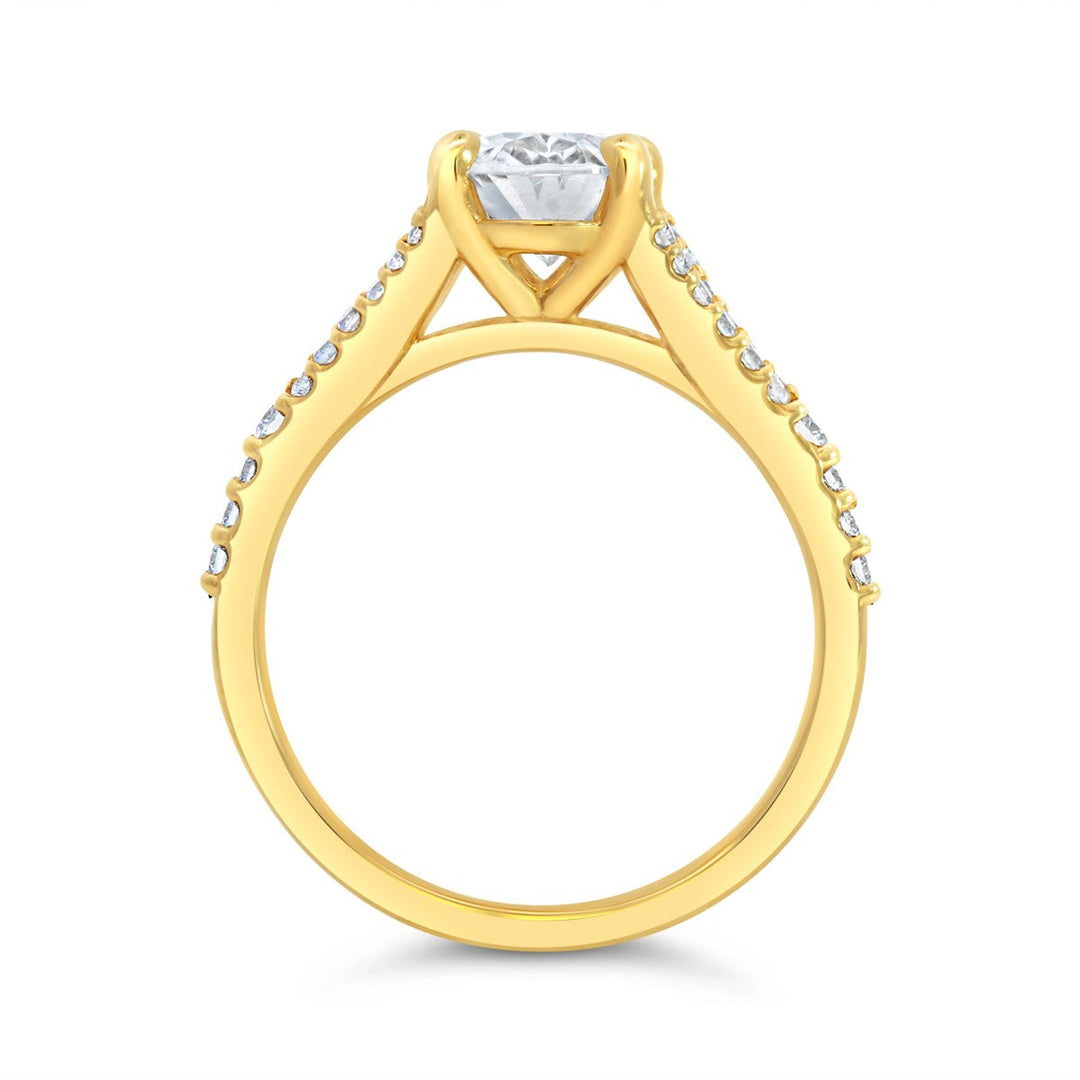 Split Shank Diamond Engagement Ring - 122987-OV