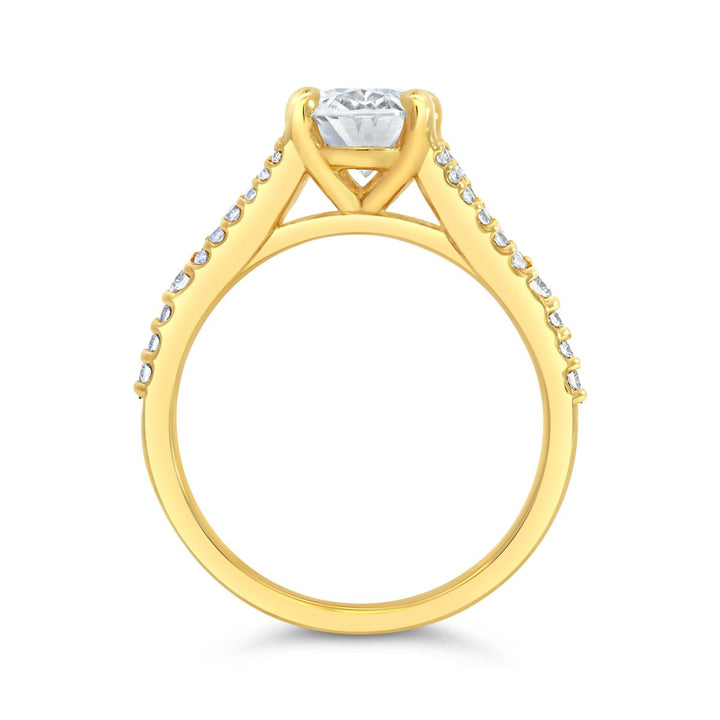 Split Shank Diamond Engagement Ring - 122987-OV