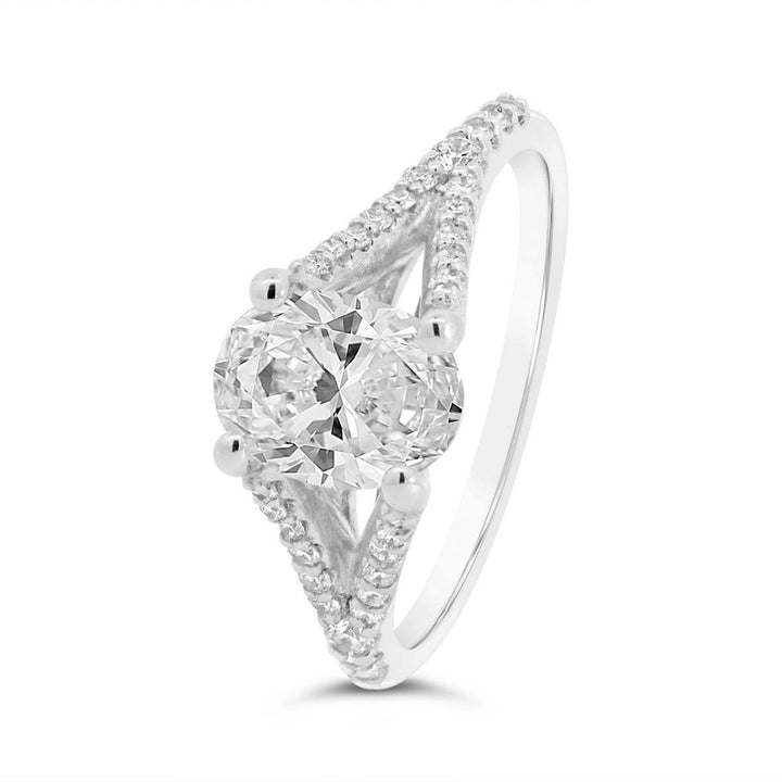 Split Shank Diamond Engagement Ring - 122987-OV