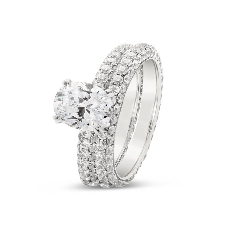 Pave Diamond Eternity Engagement Ring-  - YJC0165R-S - The Diamond Guys