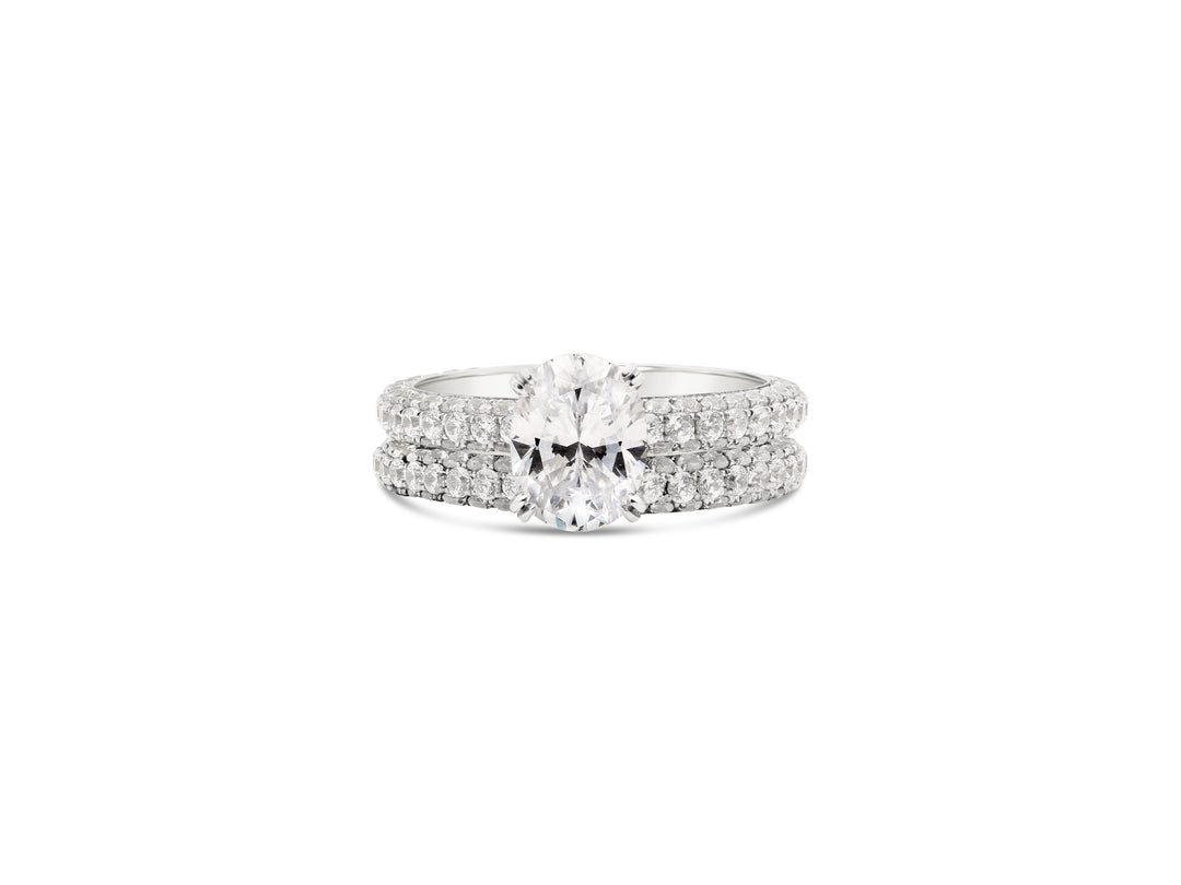 Pave Diamond Eternity Engagement Ring-  - YJC0165R-S - The Diamond Guys