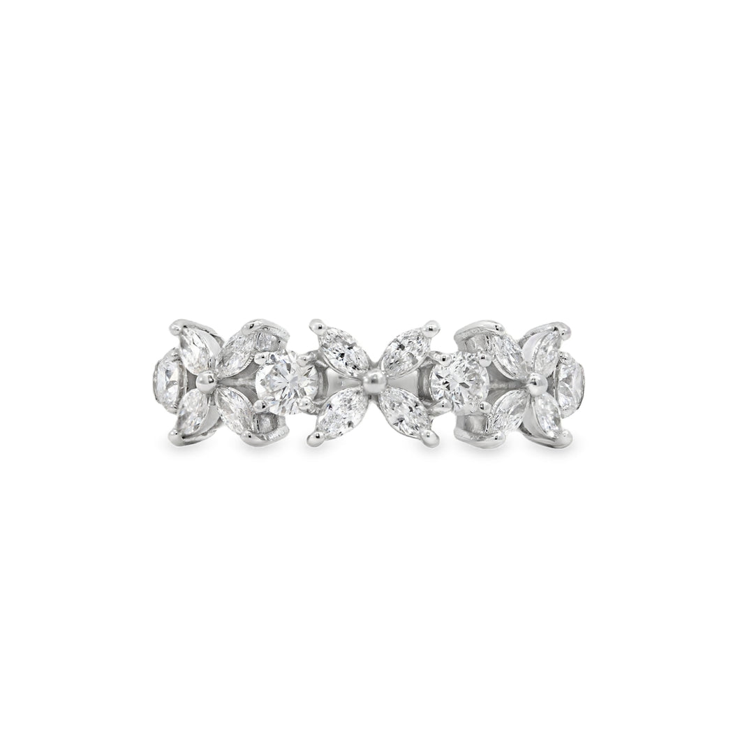 Diamond Flower Band with Marquise Diamonds
