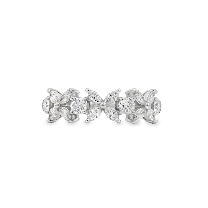 Diamond Flower Band with Marquise Diamonds