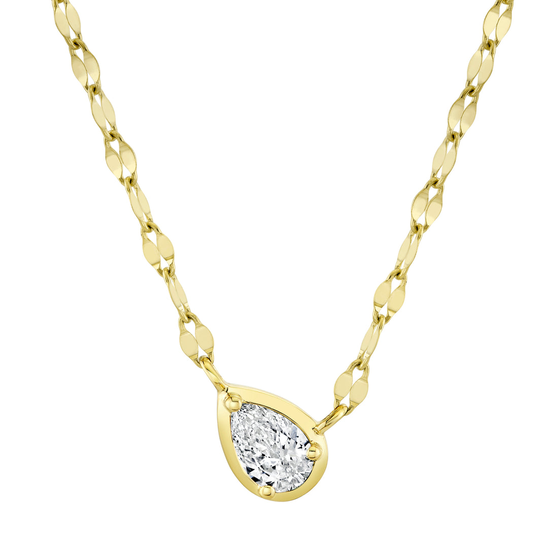 Shy Creation Solitaire Bezel Set East to West Diamond Sparkle Chain Necklace