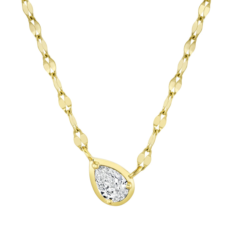 Shy Creation Solitaire Bezel Set East to West Diamond Sparkle Chain Necklace