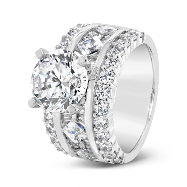 Wide Band Diamond Engagement Ring - YJC3521R