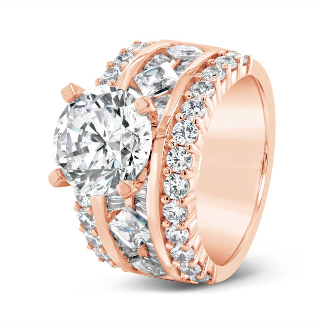 Wide Band Diamond Engagement Ring - YJC3521R