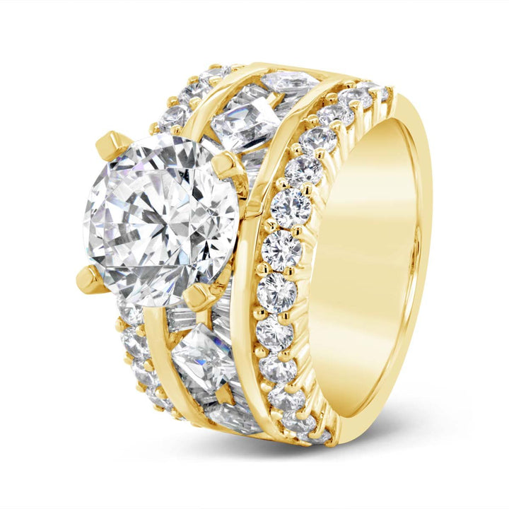 Wide Band Diamond Engagement Ring - YJC3521R