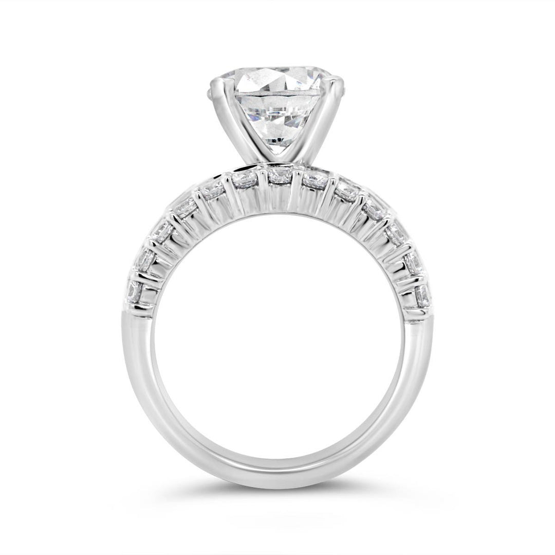 Wide Band Diamond Engagement Ring - YJC3521R