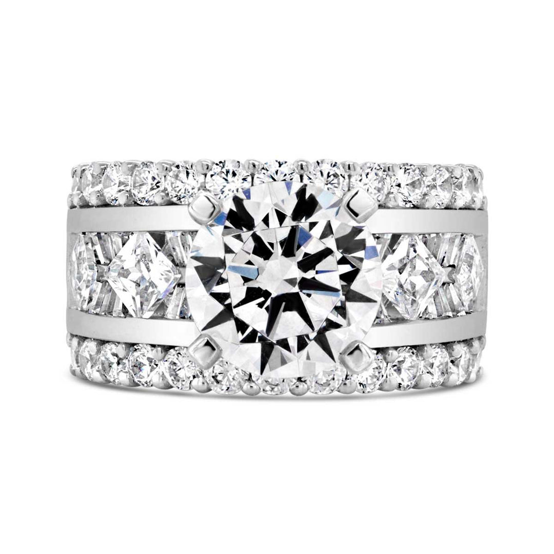 Wide Band Diamond Engagement Ring - YJC3521R