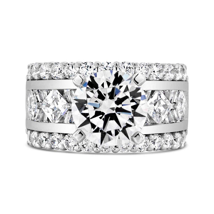 Wide Band Diamond Engagement Ring - YJC3521R
