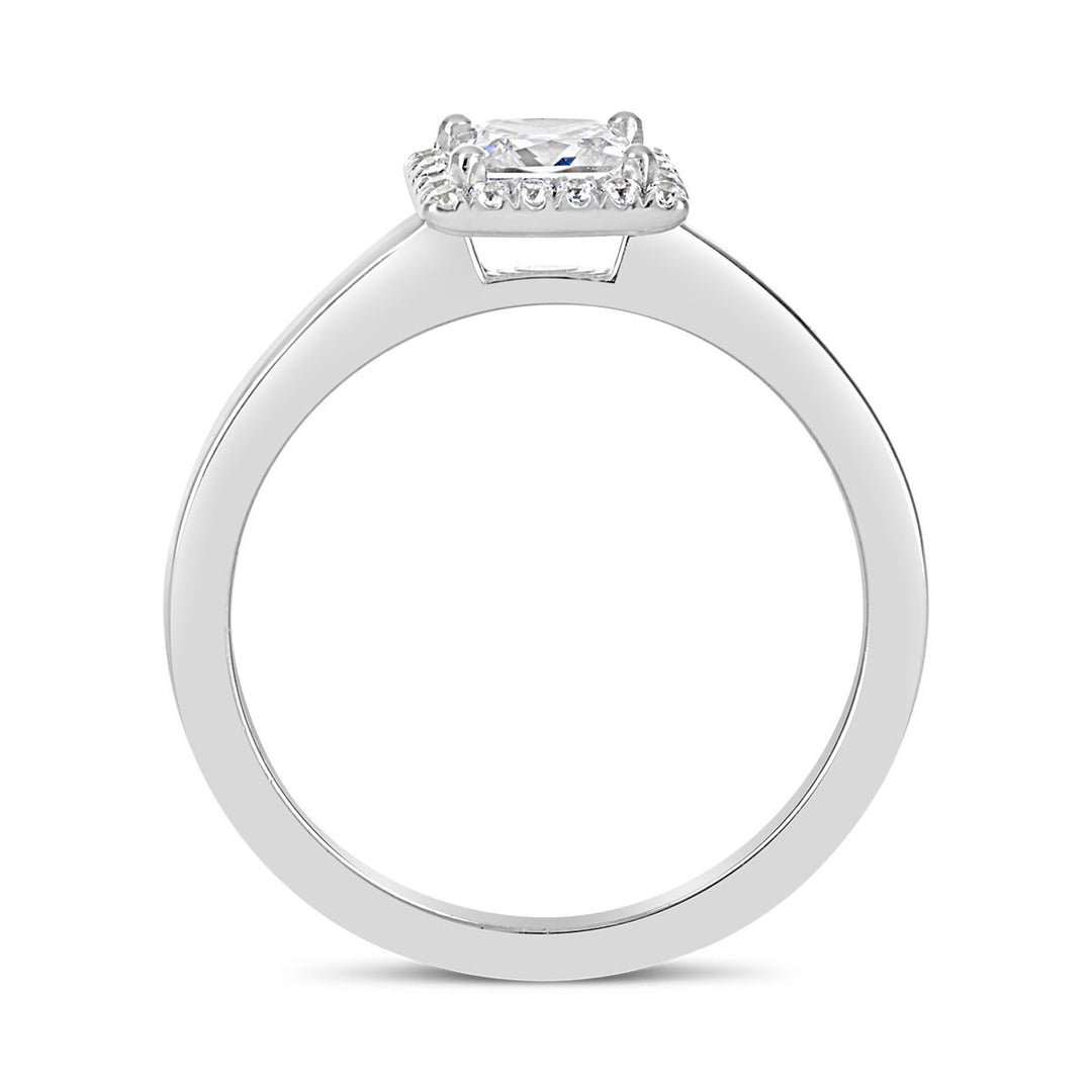 Modern Diamond Halo Engagement Ring