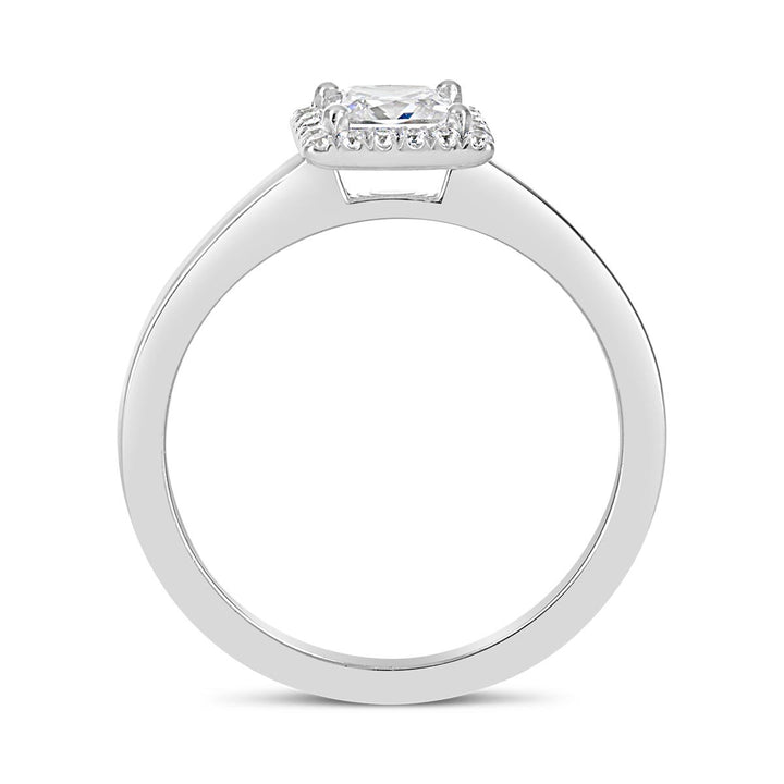 Modern Diamond Halo Engagement Ring