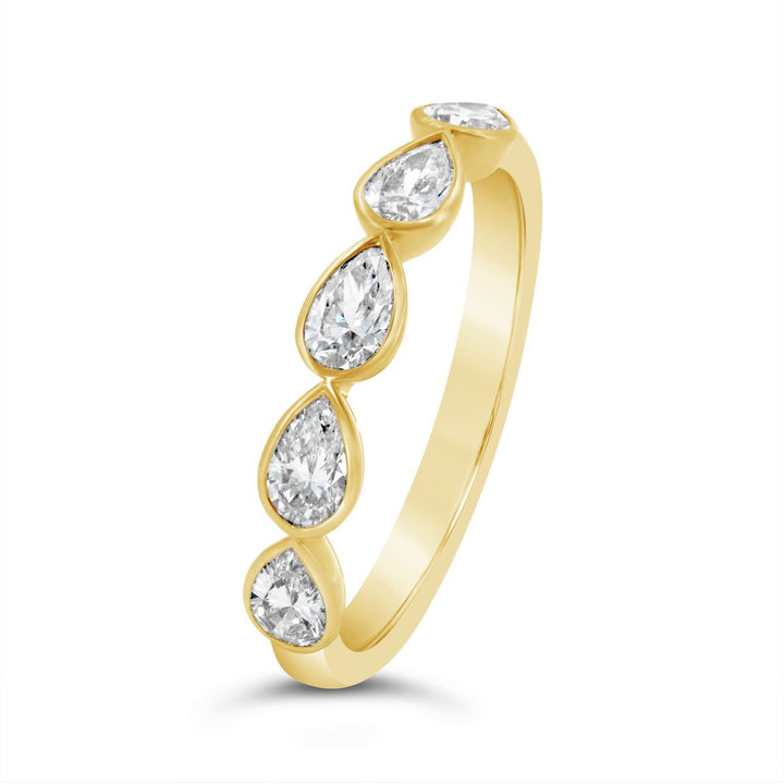 Lab Grown Pear Shaped Diamond East to West Bezel Set Band
