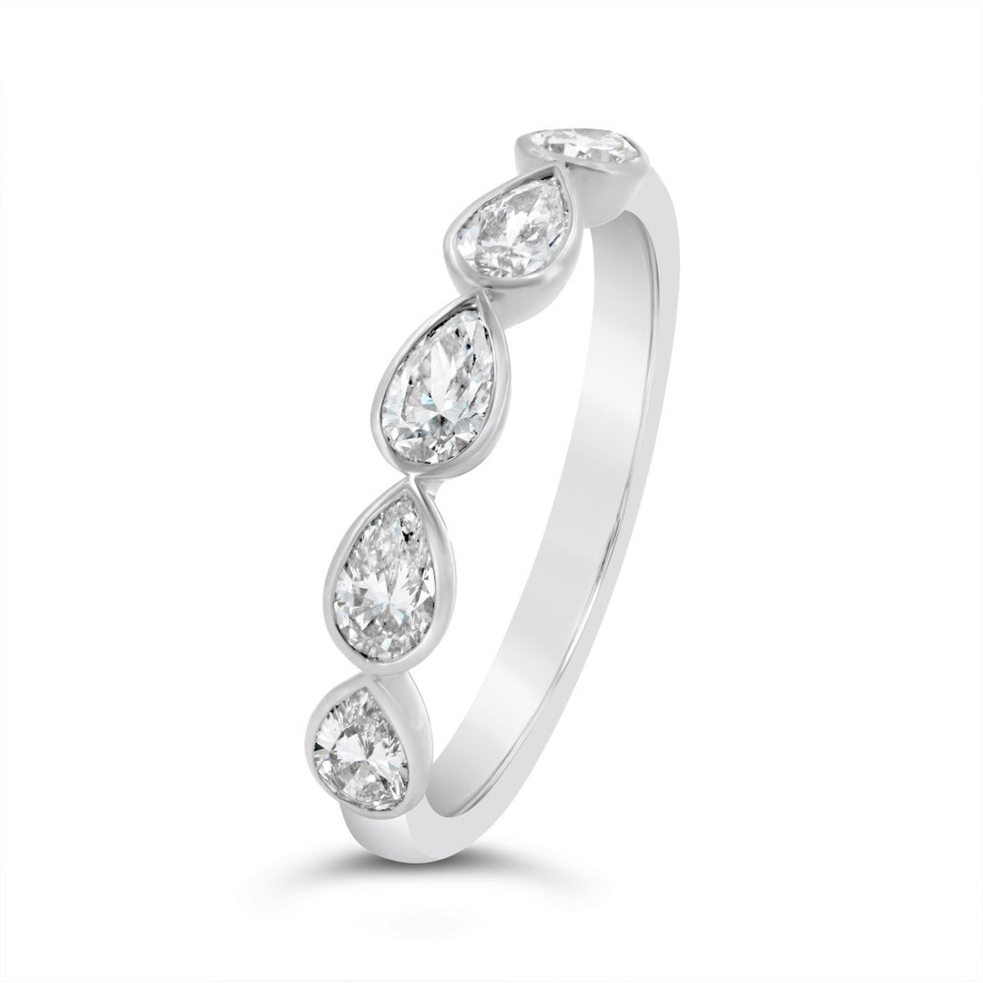 Lab Grown Pear Shaped Diamond East to West Bezel Set Band