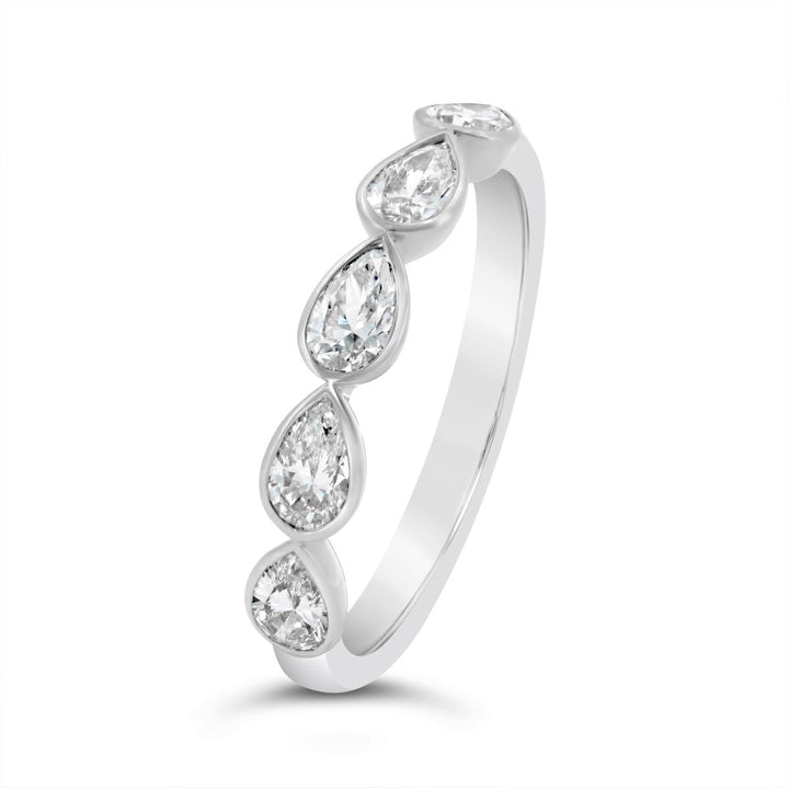 Lab Grown Pear Shaped Diamond East to West Bezel Set Band