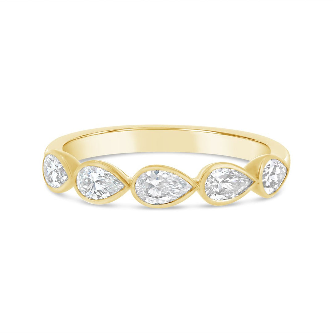 Lab Grown Pear Shaped Diamond East to West Bezel Set Band