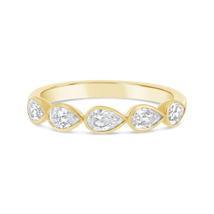 Lab Grown Pear Shaped Diamond East to West Bezel Set Band