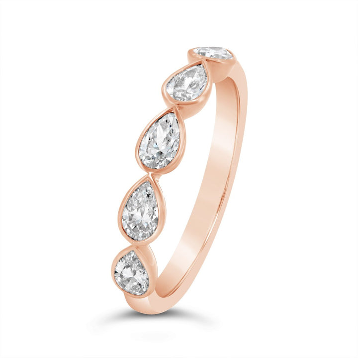 Lab Grown Pear Shaped Diamond East to West Bezel Set Band