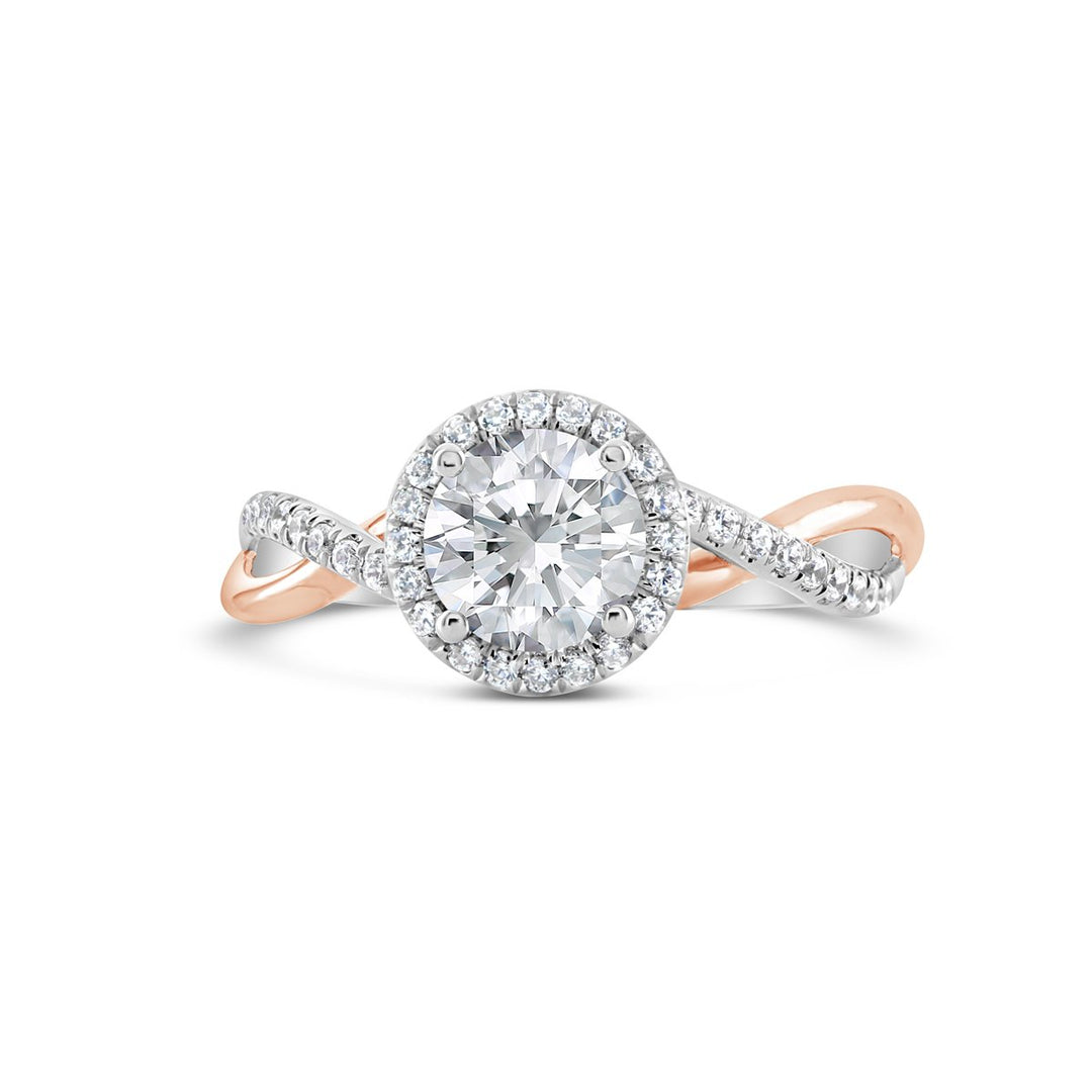 Cross-Over Diamond Engagement Ring