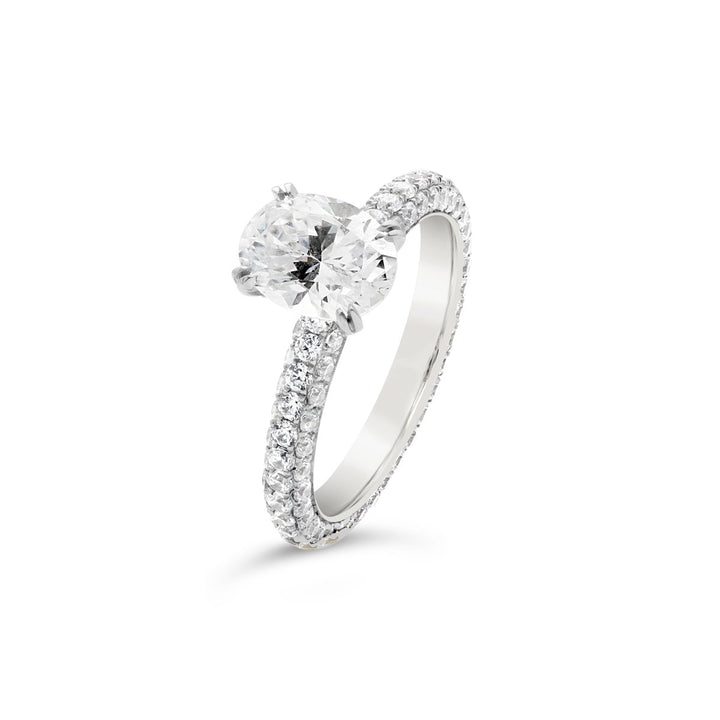 Pave Diamond Eternity Engagement Ring - The Diamond Guys
