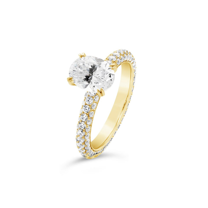 Pave Diamond Eternity Engagement Ring - The Diamond Guys