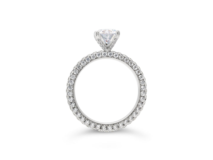 Pave Diamond Eternity Engagement Ring - The Diamond Guys