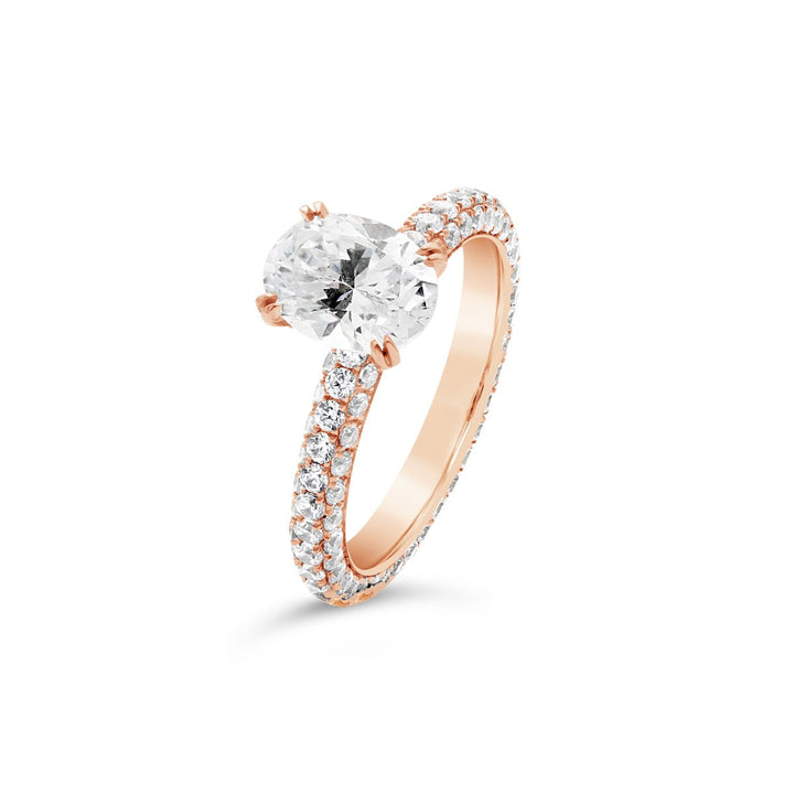 Pave Diamond Eternity Engagement Ring - The Diamond Guys