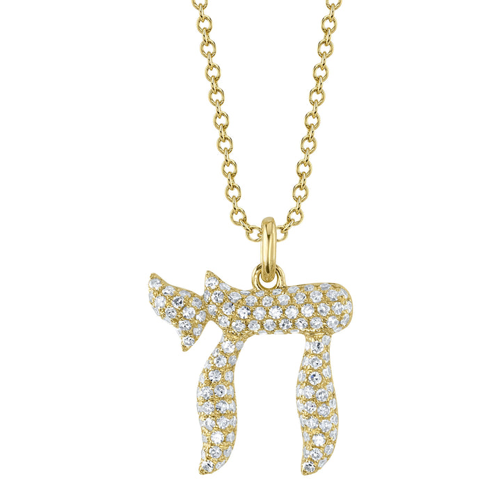 Shy Creation Diamond Pave Chai Necklace