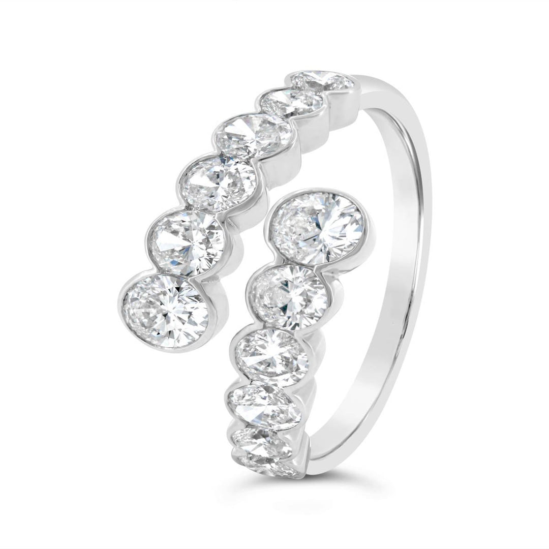 Open Band Bezel Set Oval Diamond