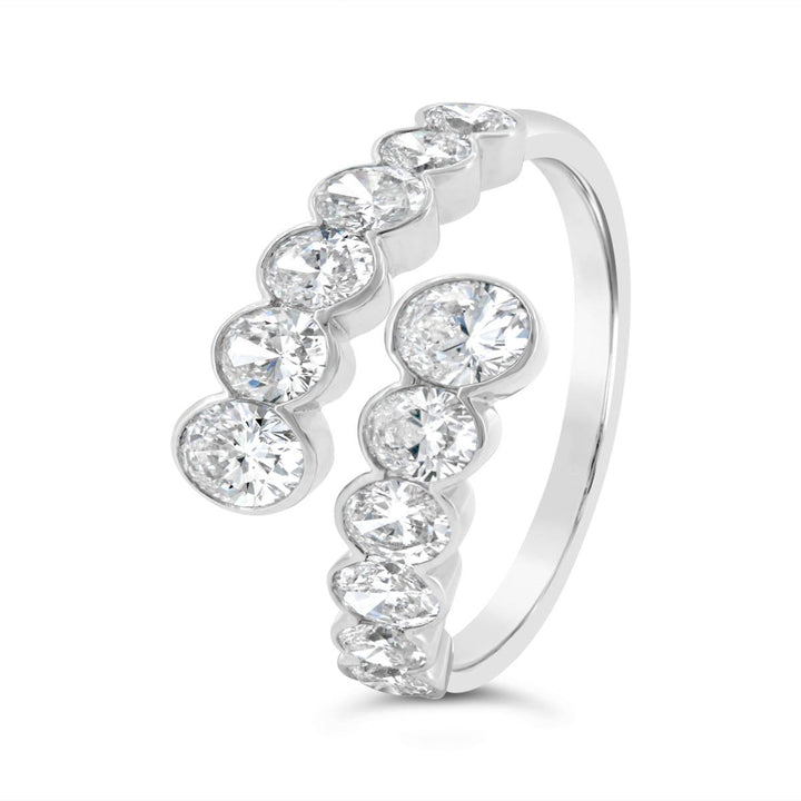 Open Band Bezel Set Oval Diamond
