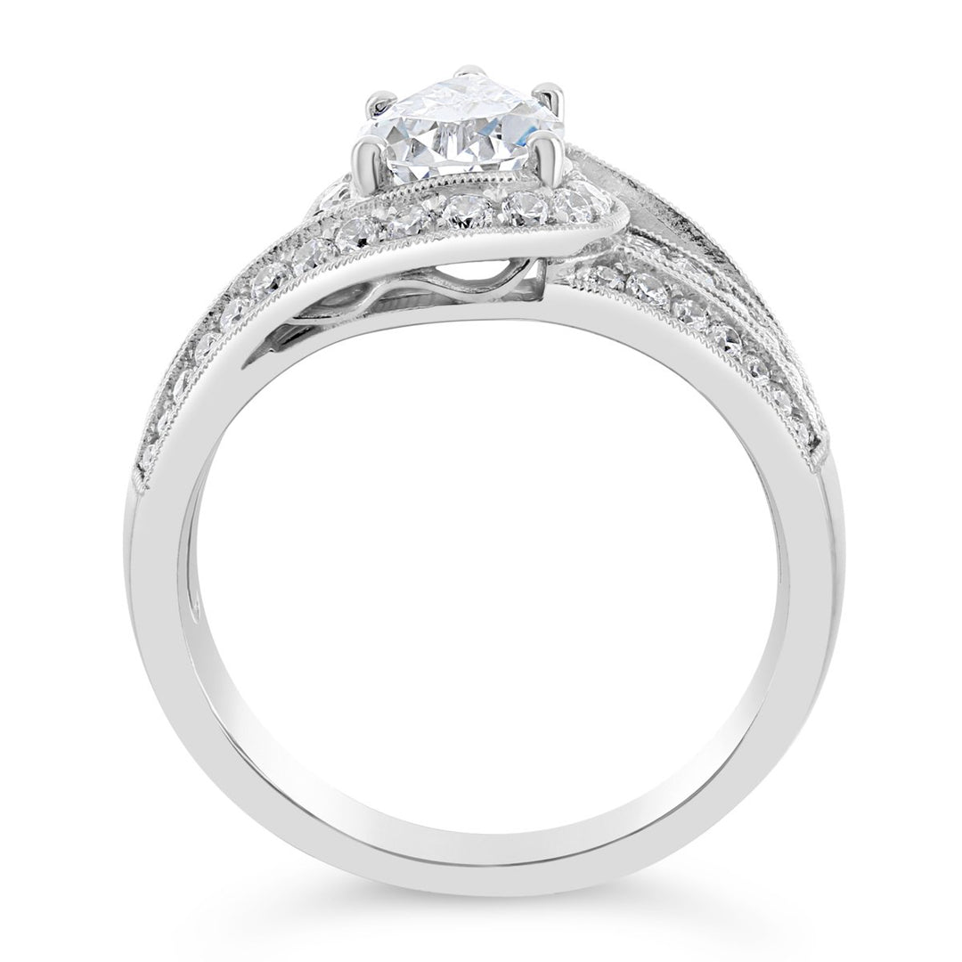Unique Diamond Halo Engagement Ring - The Diamond Guys